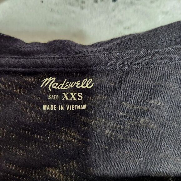 Madewell Women's Solid Black Short-Sleeved T-Shirt Size XXS With Pocket - Picture 9 of 11